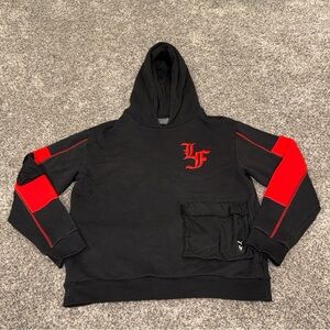 PUMA x Hoops x LaFrance Holiday Cargo Heavyweight  Hoodie Men's Medium Red Black